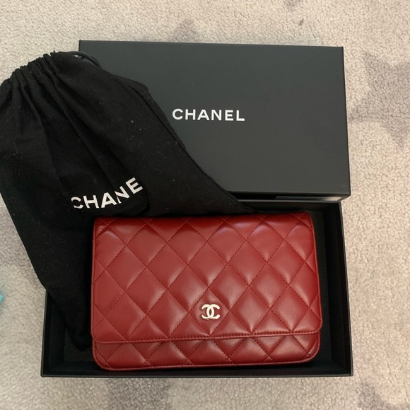 Chanel Classic Wallet on Chain Red Lambskin SHW - Picture 2 of 16